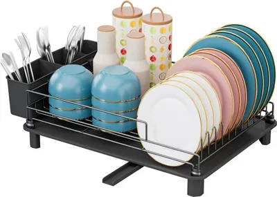 Produktbild von Einschichtiger Abtropfregen mit Leckbügel und Spiralmundstück - Servierabtropfregen mit abnehmbarem Besteckhalter