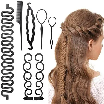 Imagen del producto de Kit de peinado, de 7 piezas, que incluye horquillas, accesorios para trenzas, peines, ideal para peinados de boda y trenzas