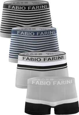 Produktbild von Fabio Farini - 4 Stück Herren Unterhosen - Männer Retroshorts aus weicher Microfaser im sportlichen Look mit Logoschriftzug