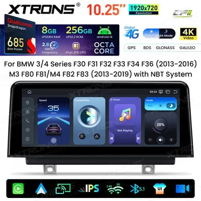 Obrázek produktu pro Xtrons QWBX14NBTH, Android autorádio pro BMW řady 3/4/M3/M4, systém NBT, 8+256 GB