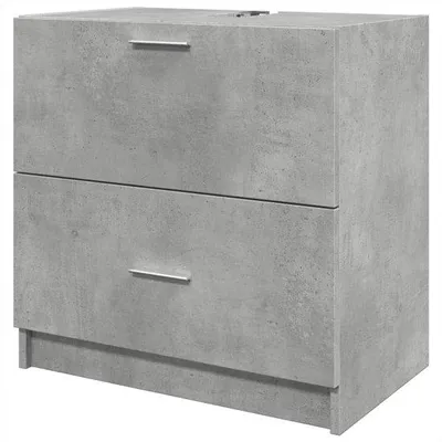 Zdjęcie produktu dla Drewniana szafka pod umywalkę do łazienki – 59 x 37 x 59 cm – szara