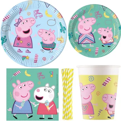 Produktbild von Geburtstag Party Set Peppa Wutz Kindergeburtstag Deko Party Set