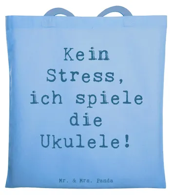 Produktbild von Mr. & Mrs. Panda Shopping Tasche Spruch Ukulele Entspannung - Sky Blue - Geschenk, Freude, Tote Bag, Musik, Laptoptasche, Lernen, Anfänger, Hawaii, Instrument, Lieder