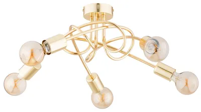 Obrázok produktu pre Stropná lampa DRAGO, zlatá, 5xE27x15W, kov, rozmery: 22x51x51 cm, IP20, Alfa