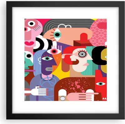 Produktbild von Gerahmtes Poster - Schwarzer Rahmen - Abstraktion modern - 30x30 cm - Wand Bild - Wanddeko - Wandbilder - Kunstposter - Wandposter - Bilderrahmen - Bilder - Kunstdruck - Wandbild - P2BAC30x30-3624