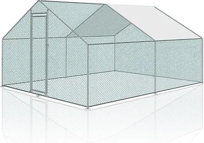 Immagine prodotto di Yakimz 3x3x2m Pollaio Recinto per animali Recinto per animali ruspanti con tetto ombreggiante in PE, struttura in acciaio zincato, recinzione esterna Utilizzato per polli, pollai, piccoli animali