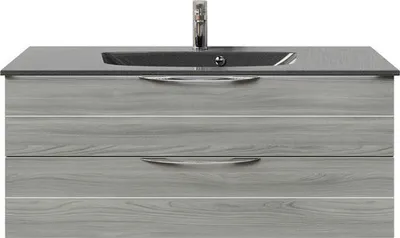 Produktbild von Pelipal Badmöbel-Set Sunline 300 BxHxT 117 x 49,9 x 48 cm Frontfarbe sangallo grau Badmöbel-Set mit Waschtisch Mineralma