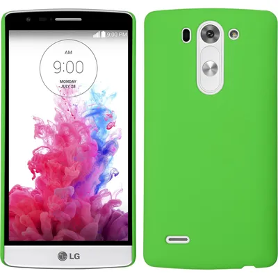 Produktbild von PhoneNatic Case kompatibel mit LG G3 S - Hülle grün gummiert Hard-case + 2 Schutzfolien
