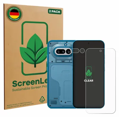 Produktbild von 2x ScreenLeaf Schutzfolie für Nothing Phone (4a) (Display+Kamera) nachhaltiger Displayschutz Display Schutz Folie Klar Transparent