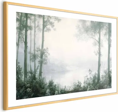 Produktbild von Posterpapier Poster - Forest and Pond in Patinated Green 60x40 cm Landschaften c-H-10025-ao-a