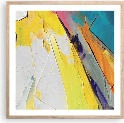 Produktbild von Gerahmtes Poster - Rahmen in heller Eiche - Deadlock Farben dreidimensional - 60x60 cm - Wand Bild - Wanddeko - Wandbilder - Kunstposter - Wandposter - Bilderrahmen - Bilder - P2NAC60x60-4871