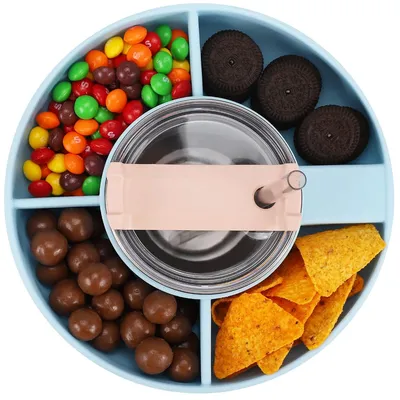 Produktbild von Trinkbecher Snack-Ring-Tablett, Tumbler, lebensmittelechtes Material, Snack-Platten für Stanley Cup-Zubehör, spülmaschinenfest(Blauer See)