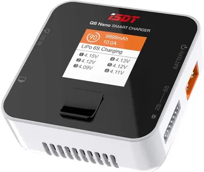 Zdjęcie produktu dla Ładowarka/rozładowywarka ISDT Q6 Nano z balanserem | 200W 8A do 2-6S LiPo, Li-Hv, Li-Ion, NiMH | Wyświetlacz LCD, wydajne chłodzenie