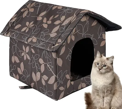 Produktbild von Katzenhaus Outdoor Winterfest, Wasserdichtes Draußen Katzenhöhle Für Katzen mit Abnehmbarem Matte, Faltbares Pet Outdoor House Tierheim Für Kleine Katzen (M)