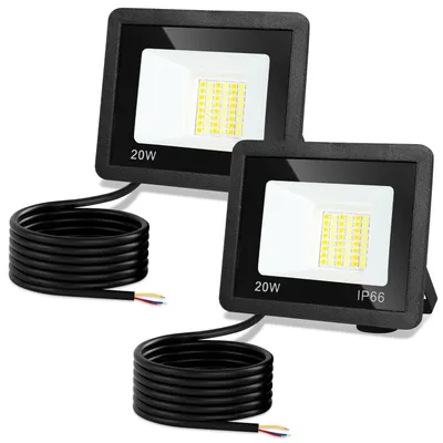 Obrázok produktu pre LED reflektor pre vonkajšie použitie, 20W, IP66, s 3 teplotami farieb: 3000K/4000K/6500K, sada 2 kusov