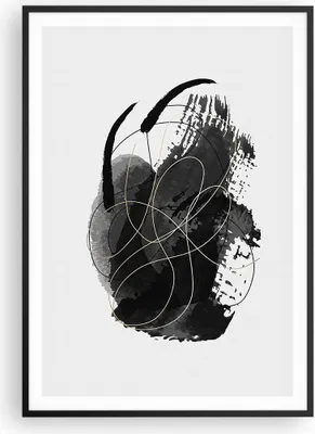 Produktbild von Gerahmtes Poster - Schwarzer Rahmen - Abstraktion Schwarz Flecken - 70x100 cm - Wand Bild - Wanddeko - Wandbilder - Kunstposter - Wandposter - Bilderrahmen - Bilder - Kunstdruck - P2BPA70x100-4368