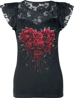 Produktbild von Spiral T-Shirt Damen Bleeding Heart schwarz M