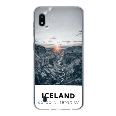Produktbild von MuchoWow® Handyhülle Schutzhülle Hülle für Samsung Galaxy A10 Island - Sonne - Berge Silikon Softcase Handy Hülle - Schutzhülle