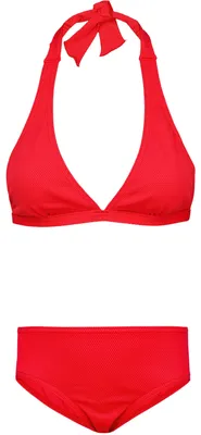 Produktbild von Aquarti Mädchen Bikini Set Bustier Bikinislip Zweiteiliger Badeanzug, Farbe: Zum Binden - Jacquard Punkte Rot, Größe: 152