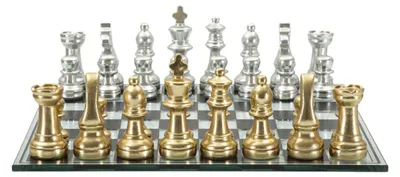 Produktbild von Schwarz-Weißes Schach-Set aus Kunstharz und Glas