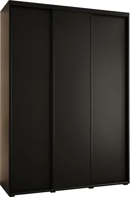 Produktbild von MEBLE KRYSPOL Davos 1 Schrank, drei Türen - 235,2x170x45 cm - Schwarz Schwarz Schwarz