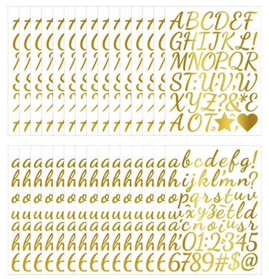 Productafbeelding van Letterstickers - Zelfklevend - Voor decoratie en belettering - Goud - 30 vellen