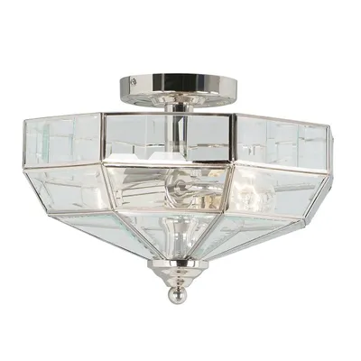 Zdjęcie produktu dla Lampa sufitowa Old Park srebrna 2xE27x60W metal wym:23x32x32cm IP20 Elstead