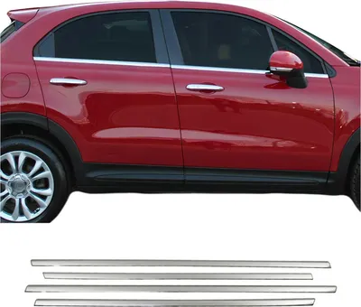 Immagine prodotto di Modanature per finestrini per Fiat 500X 2014-2025 acciaio inox cromo 4pz