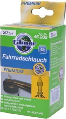 Produktbild von Filmer 45.202 Fahrradschlauch 20 x 1,75/2,125 Dunlop - Schlauch für 20" Fahrrad