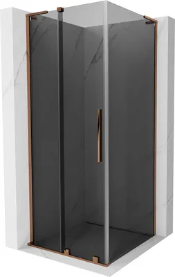 Produktbild von Mexen Velar L Duschkabine Schiebetür 110 x 110 cm, Graphit, Roségold - 871-110-110-43-60
