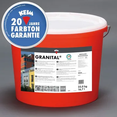 Produktbild von Keim Granital Silikat-Fassadenfarbe matt weiß wasserabweisend 25 kg