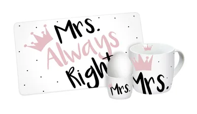 Produktbild von Frühstücksset Mrs. Always Right 3-teilig