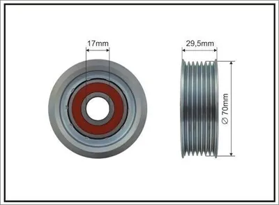 Produktbild von CAFFARO 500408 Spannrolle Keilrippenriemen 70mm für HONDA CIVIC VIII Hatchback (FN, FK)
