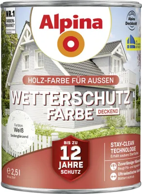 Produktbild von Alpina Wetterschutzfarbe 2,5 L weiß