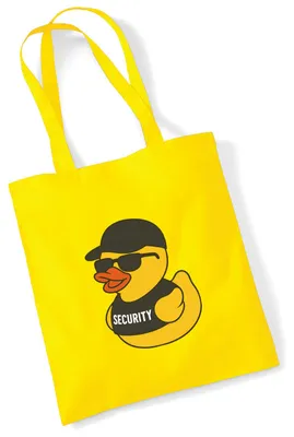 Produktbild von Huuraa Jutebeutel Quietscheente Security Comic Gummiente 10 Liter Yellow Baumwolle Tasche Geschenkidee
