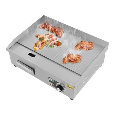Zdjęcie produktu dla 55 * 43 * 24 cm Komercyjny grill elektryczny, półpłaski grill blatowy, grill restauracyjny ze stali nierdzewnej