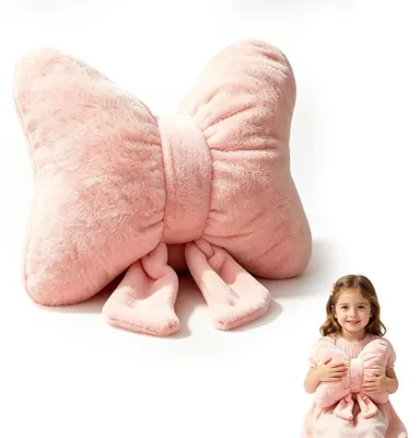 3D-Schleifenkissen, Plüsch, 45x11 cm, weich, Dekokissen für Wohnzimmer