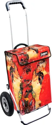 Produktbild von James Einkaufstrolley - KLIMTGIRLS - stabiler Einkaufswagen mit individuellem Design - einfarbig: rot in Ausführung: Royal-Luftraeder