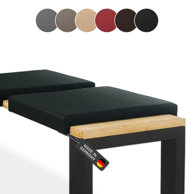Produktbild von Lycce Bankauflage Klemmkissen 2 Leisten, Sitzkissen Kunstleder, Banktiefe 40 cm, Farbe:schwarz