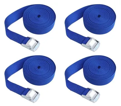Obrázok produktu pre Upevňovacie popruhy s ratchetom, 2 m x 25 mm, tmavomodrá farba, 4 kusy