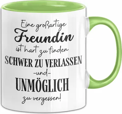 Produktbild von Freundin Abschied Geschenk Tasse Abschiedsgeschenk für Freundin Hart Zu Finden Schwer Zu Verlassen (Grün)
