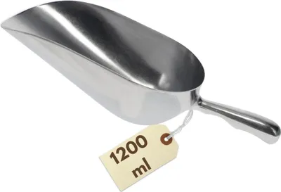 Produktbild von Aluminium Abwiegeschaufel 1200 ml Rund Futterschaufel Alu Mehlschaufel Eisschaufel Handschaufel Gewürzschaufel Dosierschaufel Abfüllschaufel