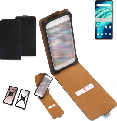 Produktbild von K-S-Trade Handyhülle Schutzhülle kompatibel mit UMIDIGI A9 Pro Hülle Case Cover Flip Style Bumper schwarz 1x