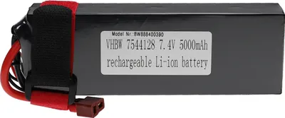 Produktbild von vhbw Akku kompatibel mit T-Stecker AWG16 für Modellbau z.B. Racing Car, Helikopter, Flugzeug (5000mAh, 7,4V, Li-Polymer, 140 x 48 x 26 mm)