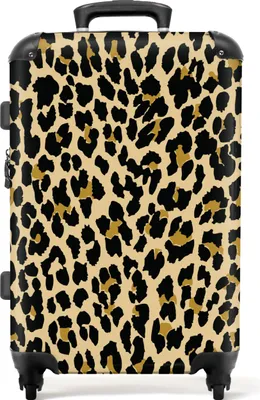 Produktbild von NoBoringSuitcases.com® Großer Koffer - Leopard - Muster - Flecken - Tiermuster - Kombinationsschloss TSA - Hartschalen Trolley 4 Rollen - 72 liter - Reisekoffer - 66 cmKoffer Mittelgroß 67x43x25 cm, 72L,
