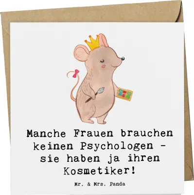 Produktbild von Mr. & Mrs. Panda Grußkarte Kosmetiker Seele - Weiß - Geschenk, faltkarte, anlasskarte, handgefertigte Geschenke, Hautpflege, Berufsprodukte, Berufspassion, Klappkarte