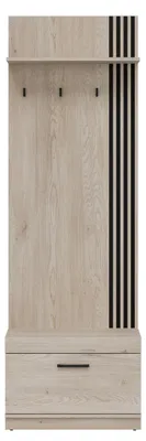 Productafbeelding van Furniture24 Kleurpanel met schoenenkast, model Mati Mi15, garderobepaneel, 64,5 x 198 x 40 cm, kleur: Cremona eik