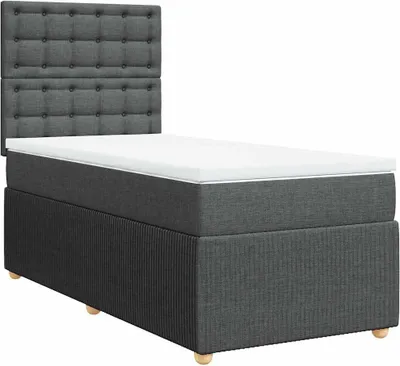 Produktbild von vidaXL Boxspringbett mit Matratze Dunkelgrau 100x200 cm Stoff