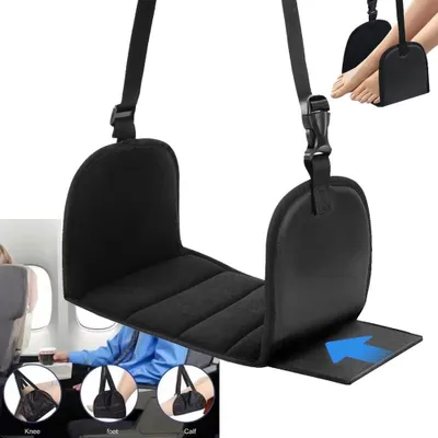 Produktbild von Flugzeug Fußstütze, Fuß Hängematte, Fußstütze aus Premium Memory Foam, Höhenvers