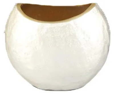 Produktbild von Weiße ovale Vase, 15 x 10 x 12,5 cm